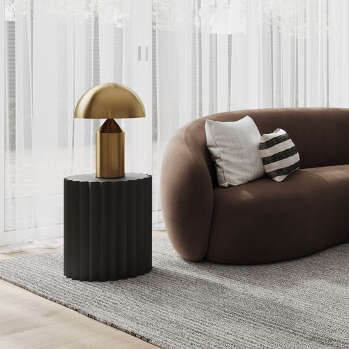 Kaei Round Fluted Side Table | Black