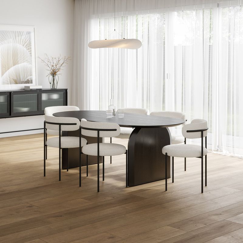Arco 200cm Oval Oak Dining Table | Black
