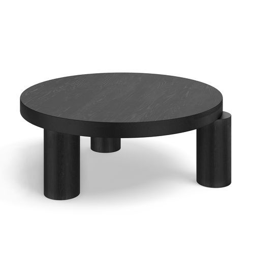 Nomad 90cm Round Solid Oak Coffee Table | Black