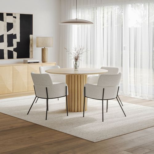 Kara 120cm Round Oak Dining Table | Natural