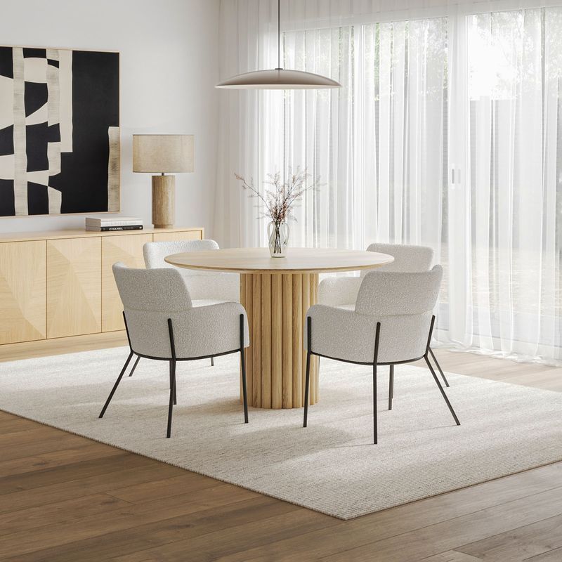 Kara 120cm Round Oak Dining Table | Natural