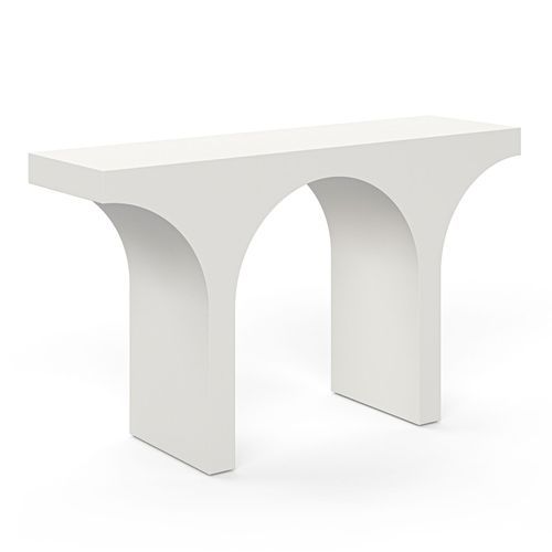 Arcus 140cm Concrete Console Table in Cream Putty