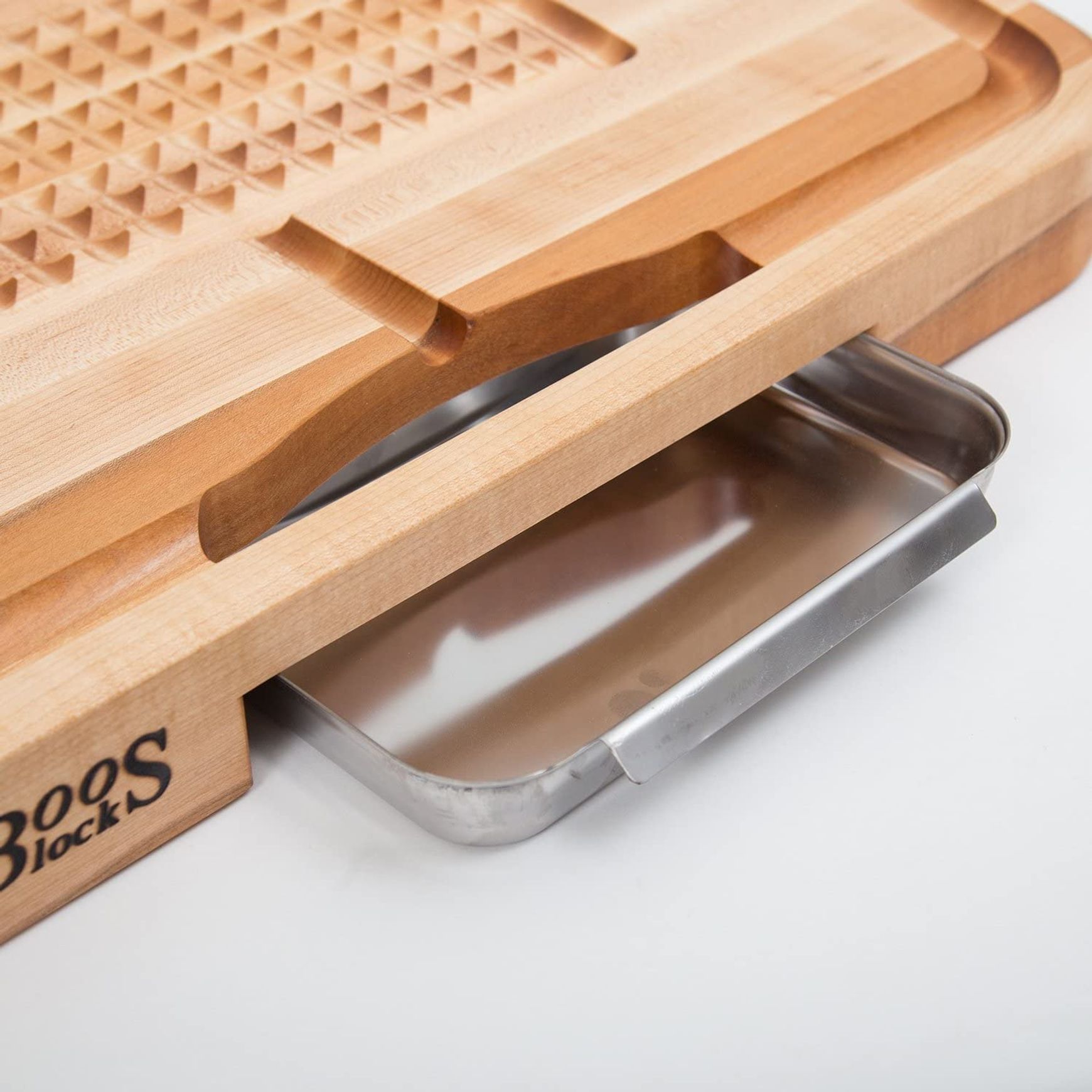 Boos Block Carving Collection Reversible Maple Cutting Board With Juice Groove And Pan