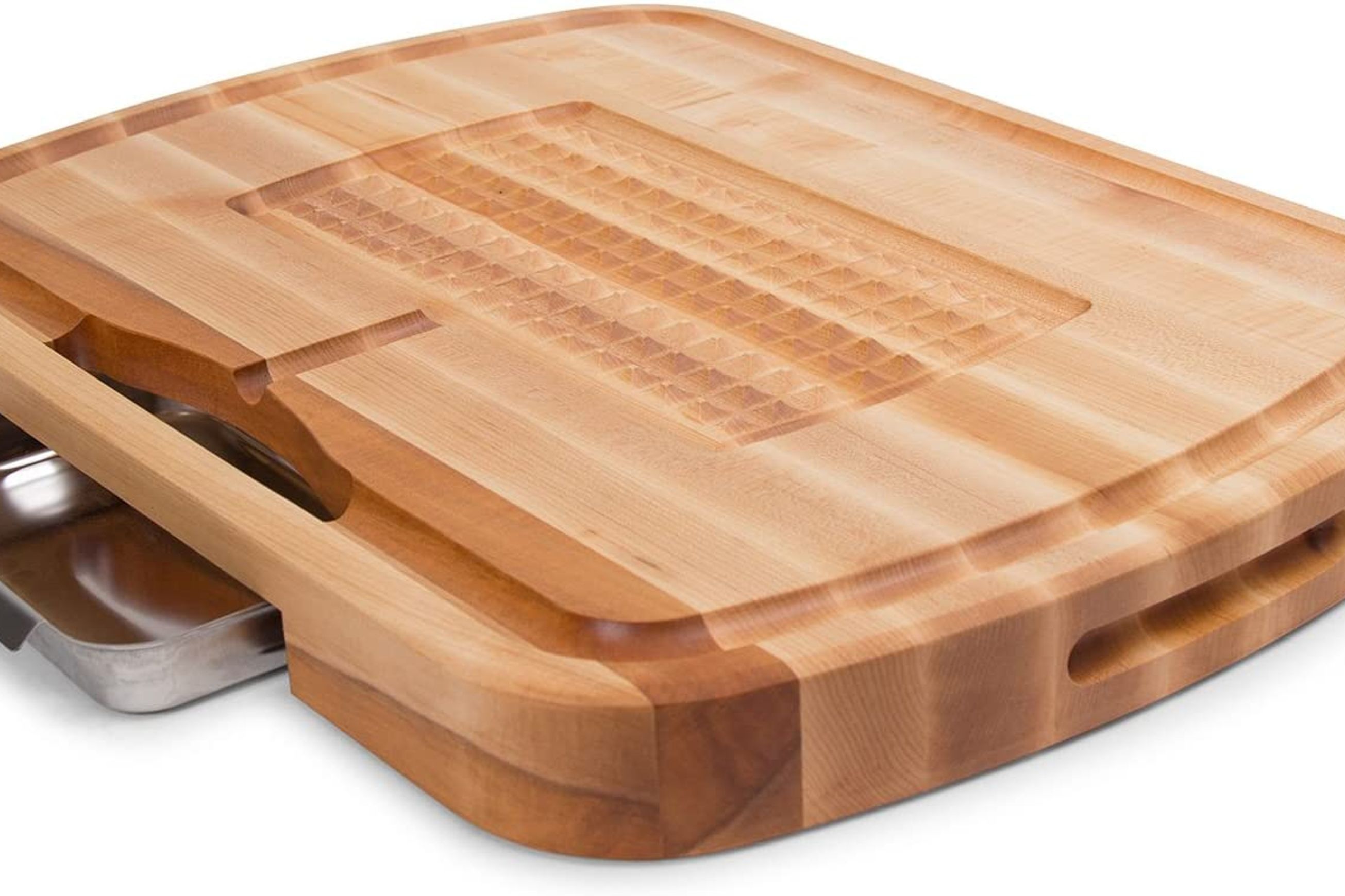 Boos Block Carving Collection Reversible Maple Cutting Board With Juice Groove And Pan