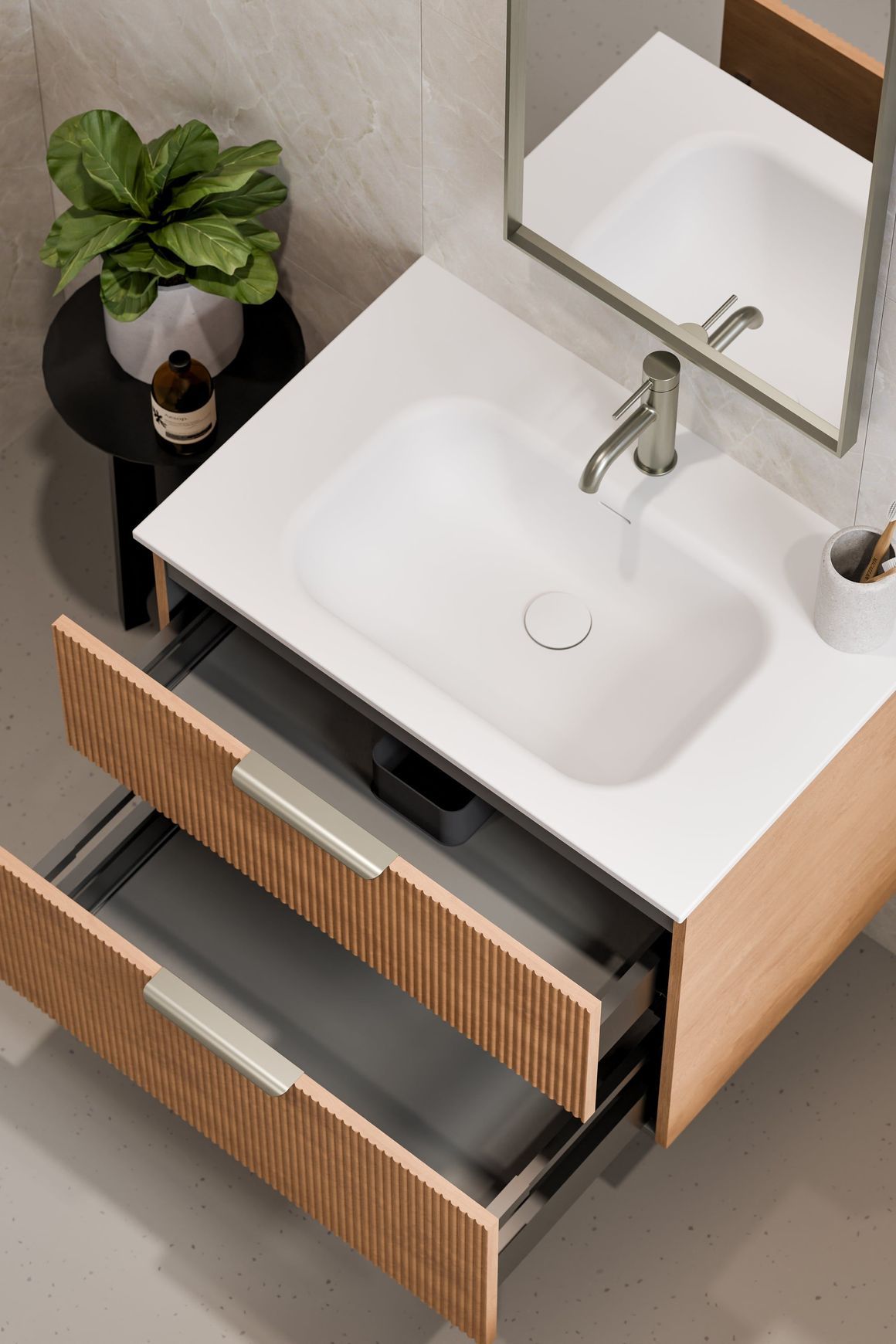 Lineare 750 Pillar 2 Drawer Vanity