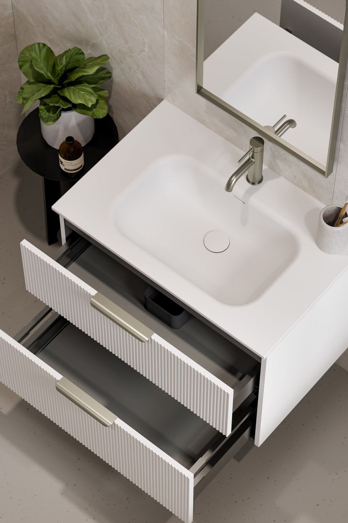 Lineare 750 Pillar 2 Drawer Vanity