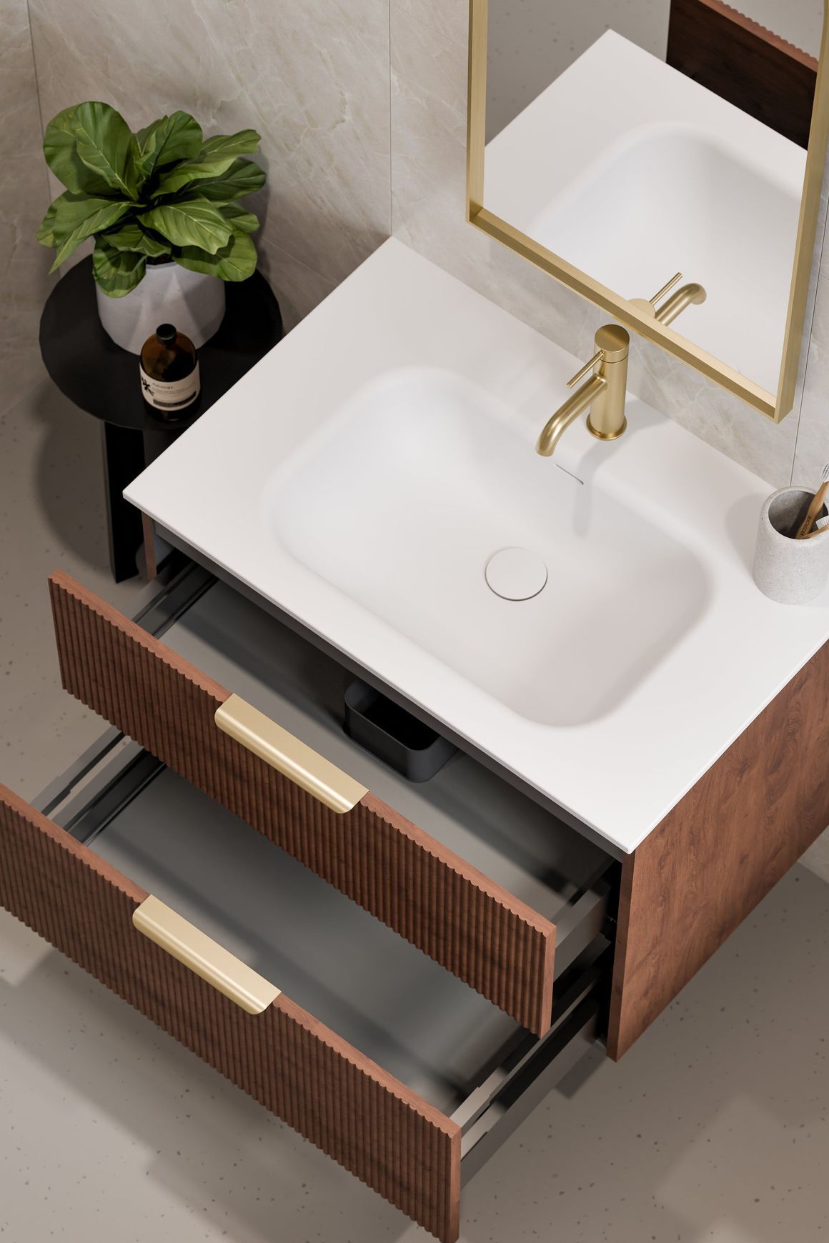 Lineare 750 Pillar 2 Drawer Vanity