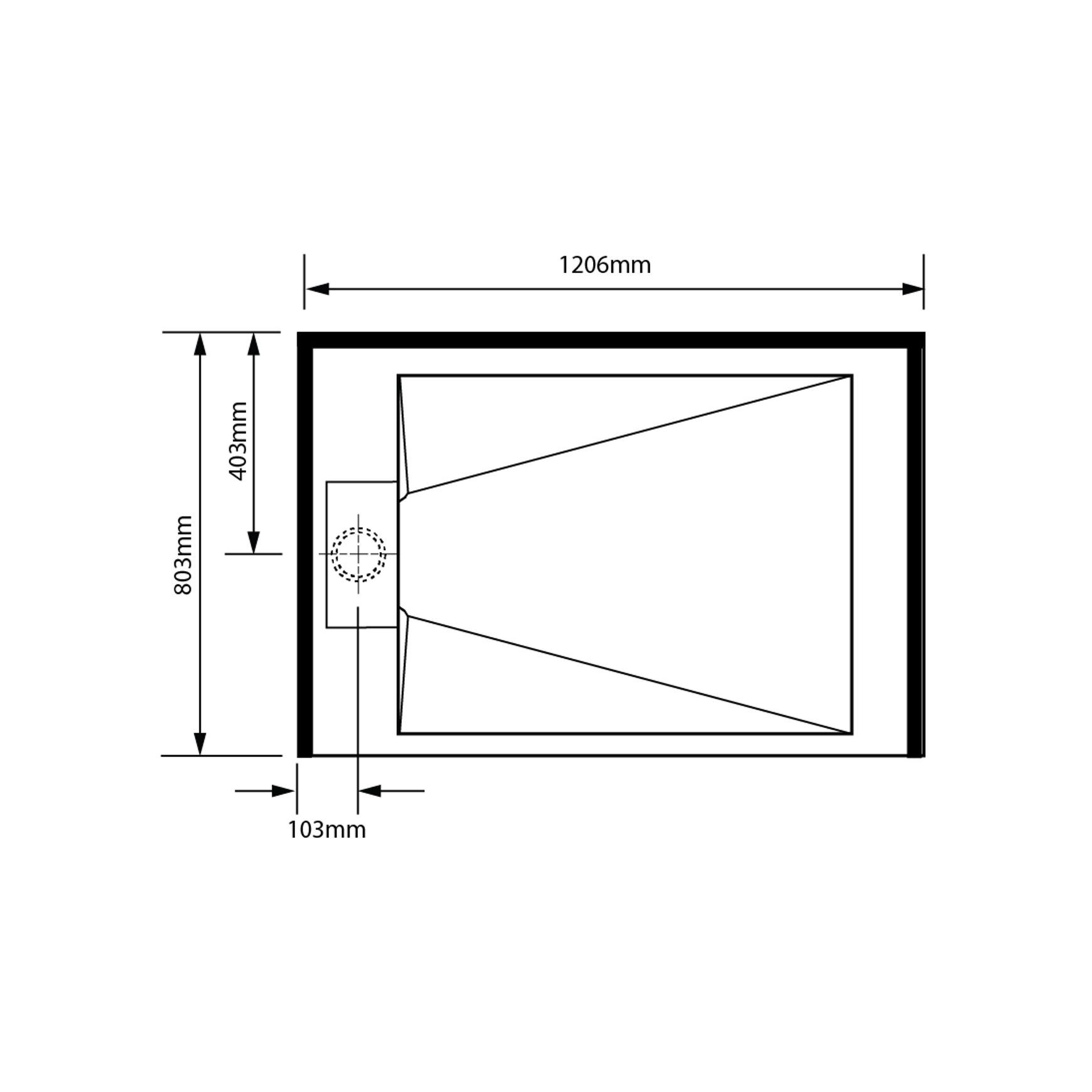 Pinnacle Alcove Tray 800x1200x800