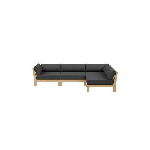 Newport Teak Outdoor Sofa L Sectional - 4 Seat