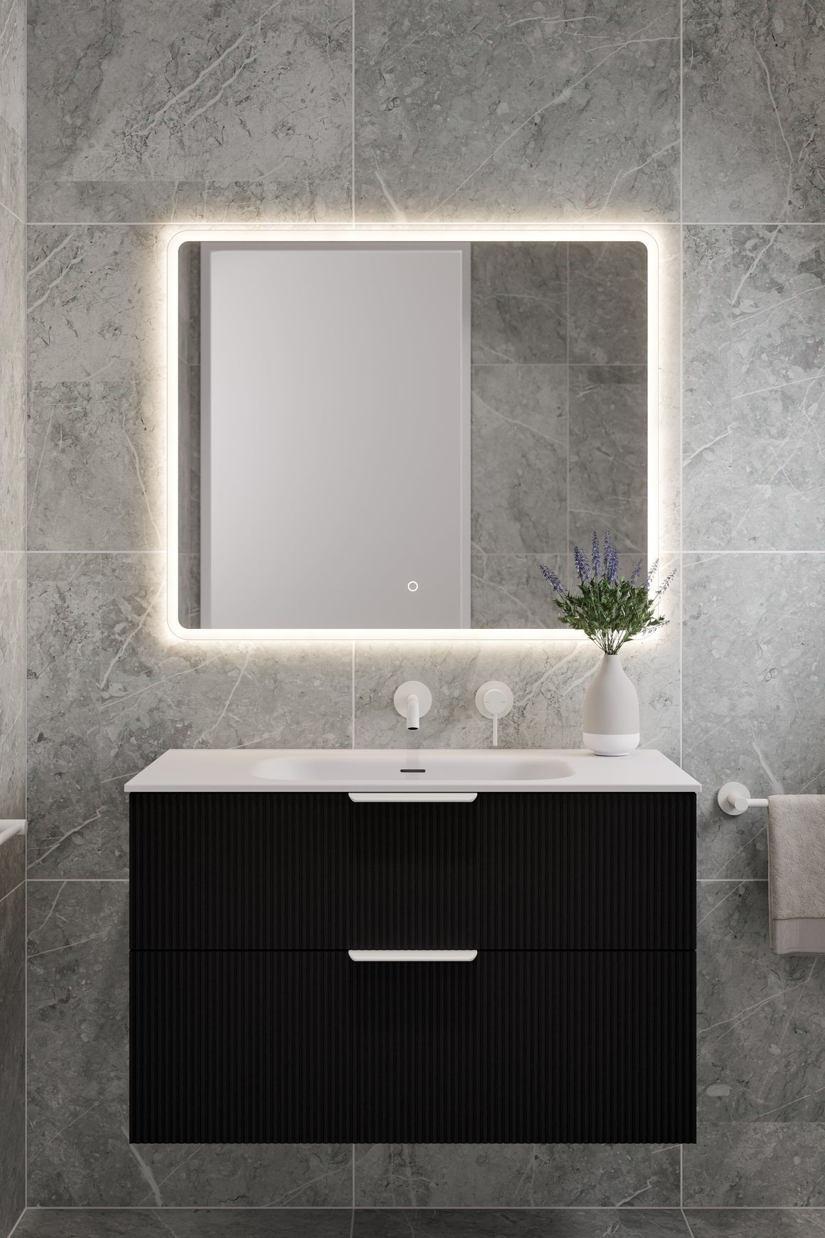 Lineare 900 Pillar 2 Drawer Vanity