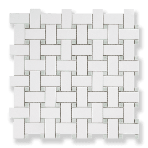 Basketweave Thassos & Ming Dots