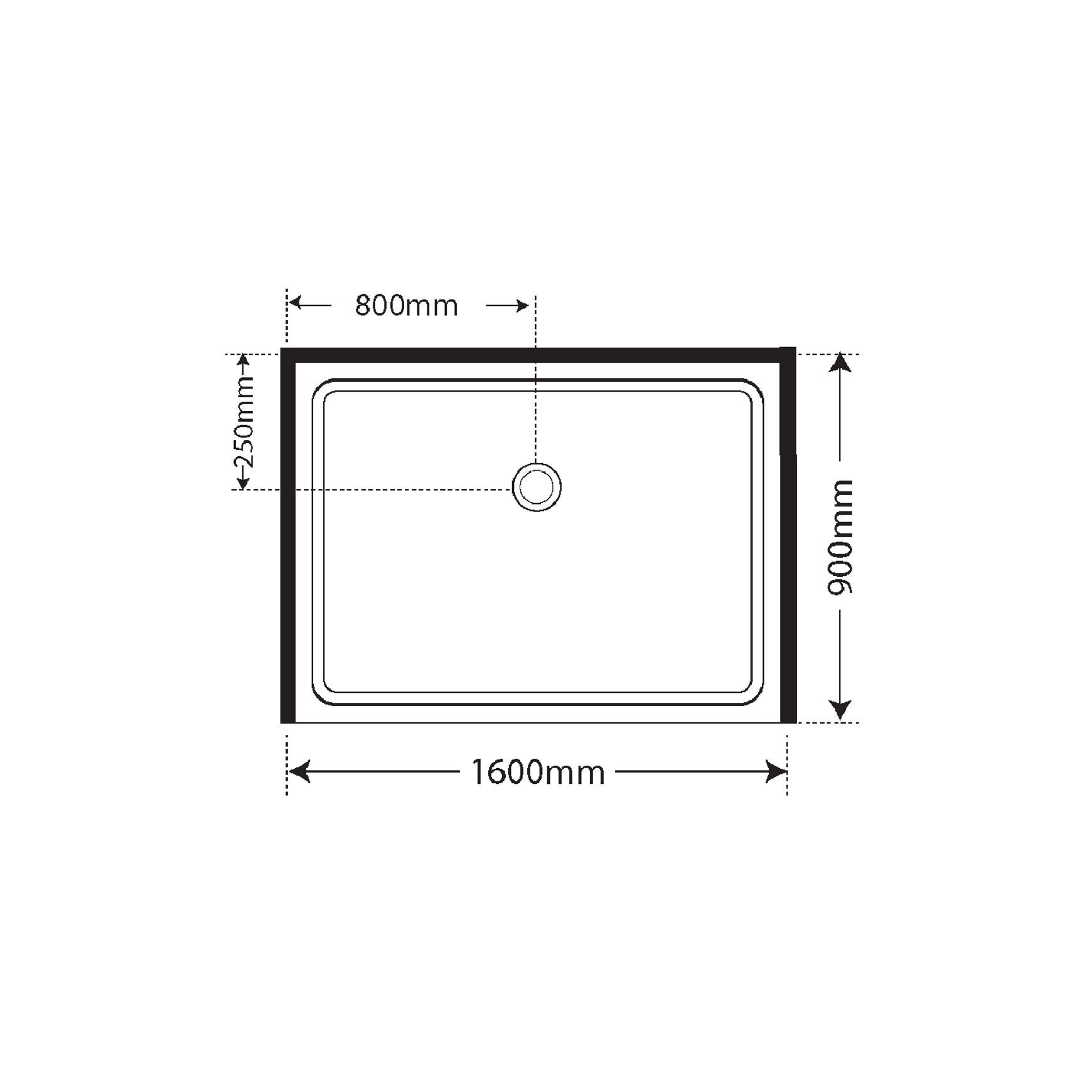 Premier Frameless Alcove Sliding Door Shower 900x1600x900