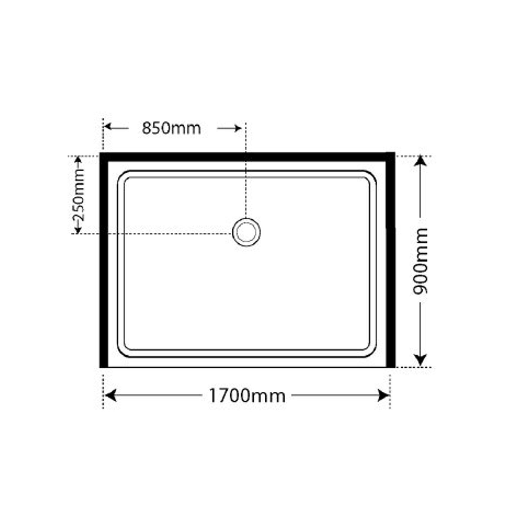 Adjustable Frameless Pivot Alcove 900x1700x900 dimensions