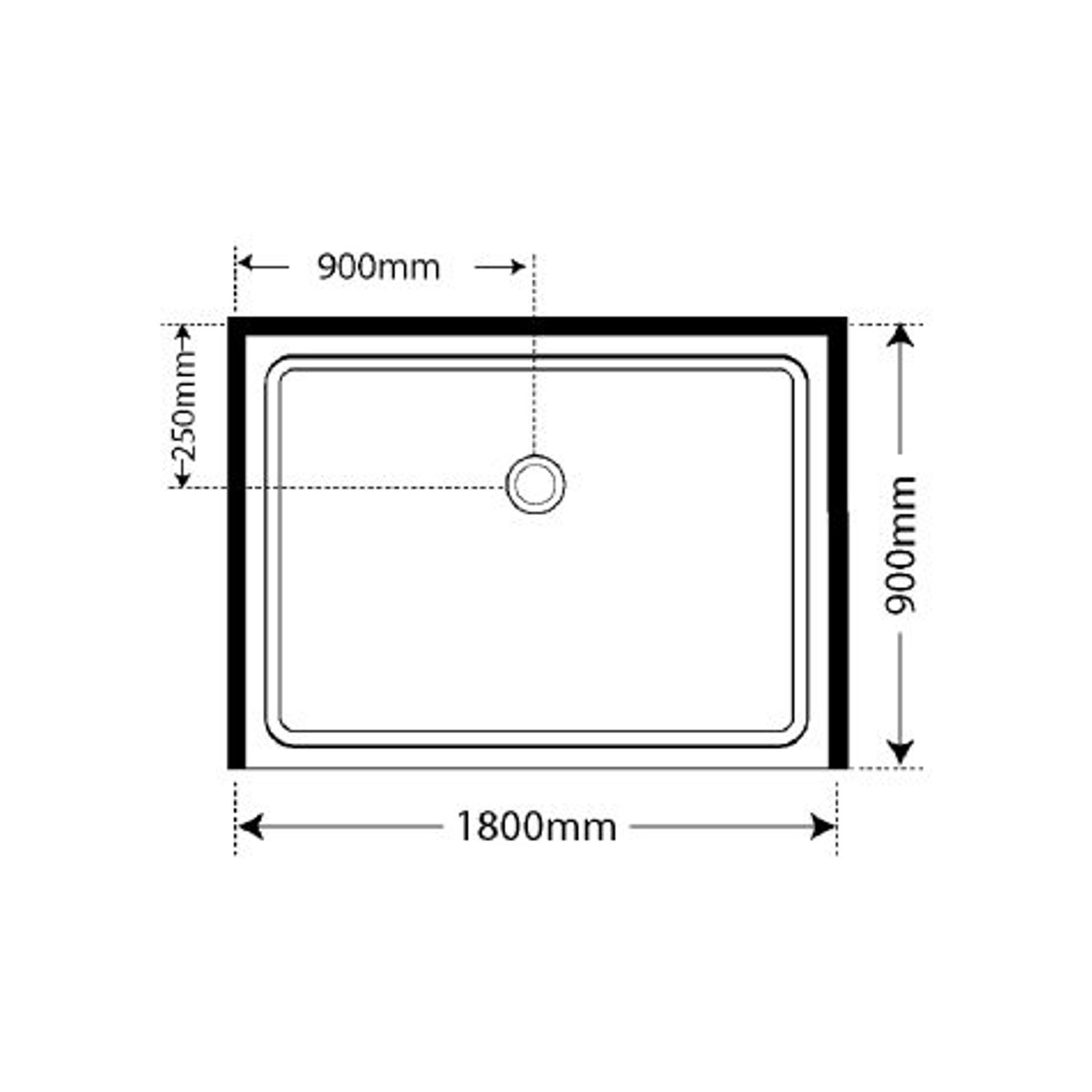 Adjustable Frameless Pivot Alcove 900x1800x900 dimensions