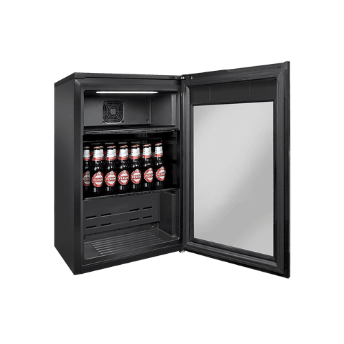 Artusi 100L Freestanding Bar Fridge/ Beverage Centre - Black Glass Door