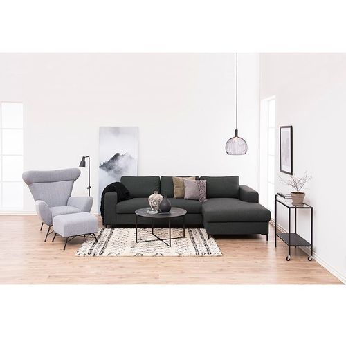 KOLINA Marble Glass Round Coffee Table 80cm - Black