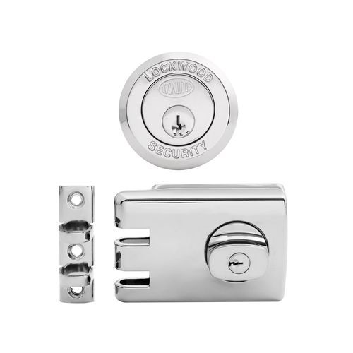 Lockwood 355 Double Cylinder Deadlock Satin Chrome Pearl for Timber & Metal Frame 355NSP