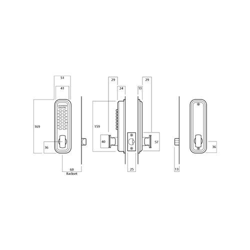 Lockwood Digital Door Lock Entrance Set Satin Chrome 530DXSC *Display Pack*