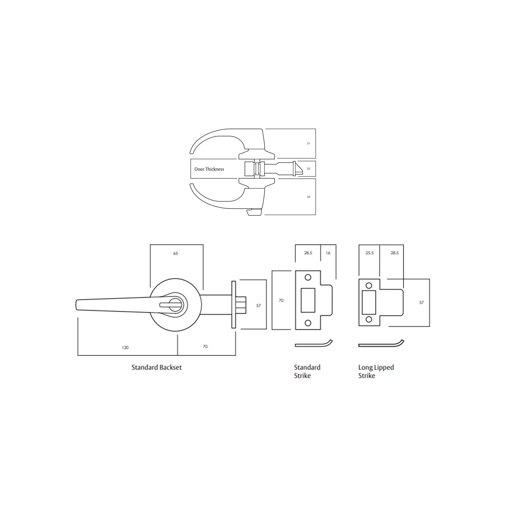 Lockwood 930 Series Entrance Lever Set Satin Chrome Fire Rated 930SC
