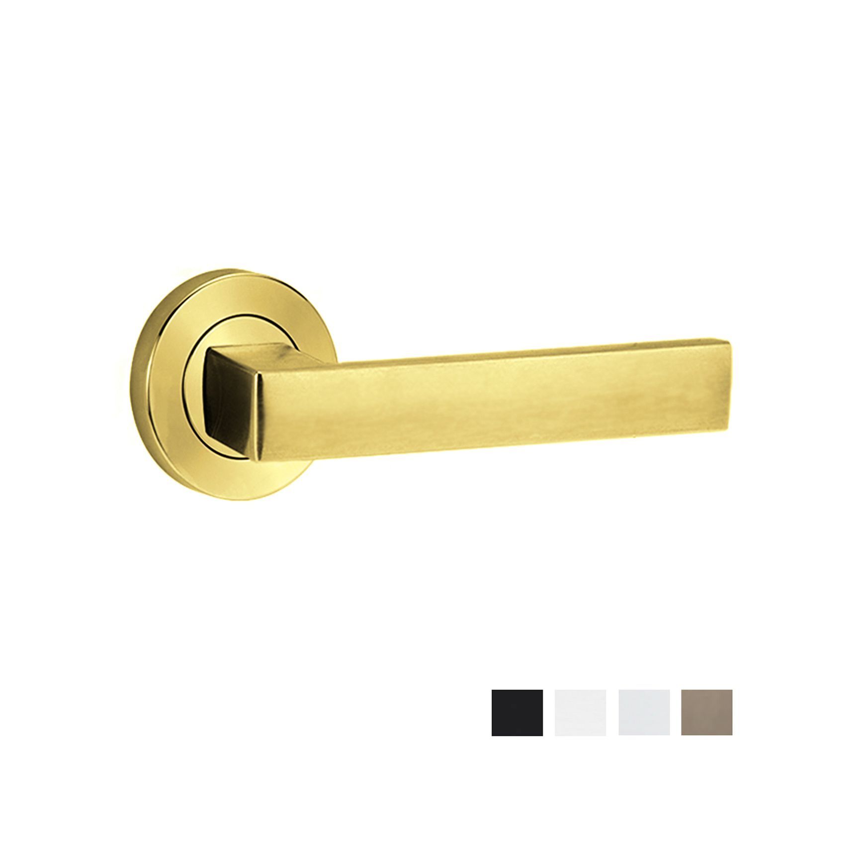 Lockwood 101 Door Lever on Round Rose Full Set