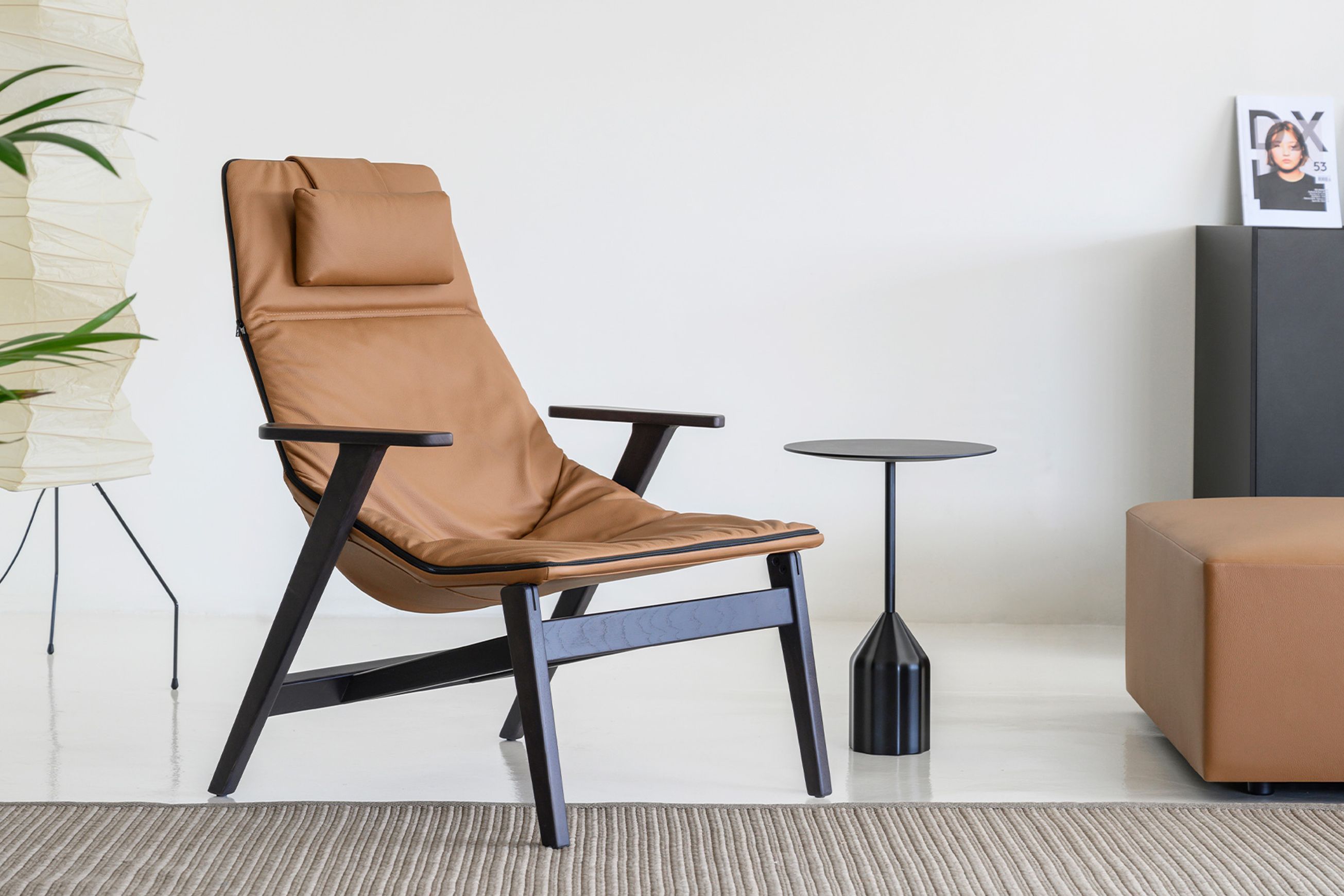 Ace Armchair - Wooden Base with Arms & Headrest
