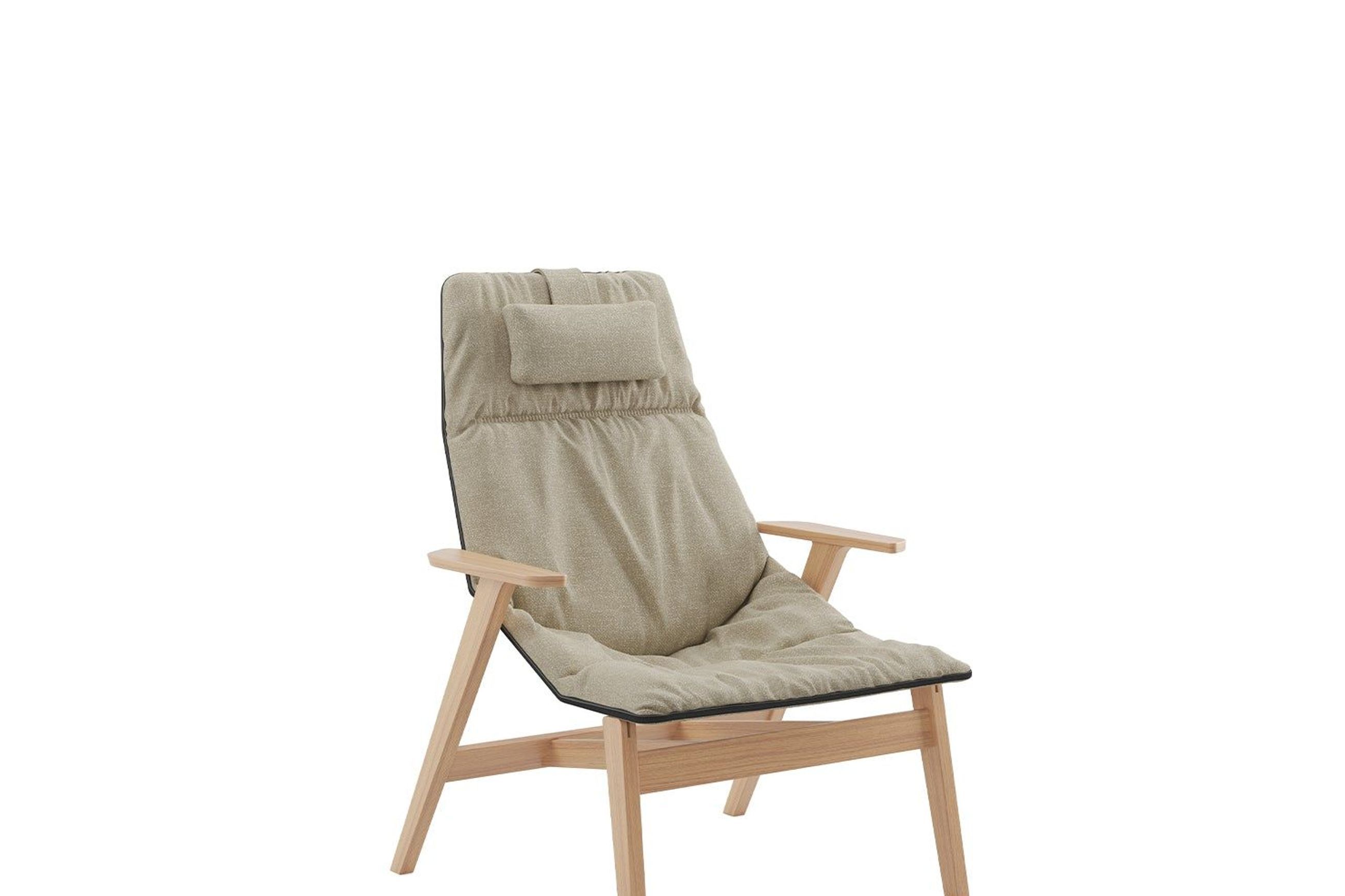 Ace Armchair - Wooden Base with Arms & Headrest