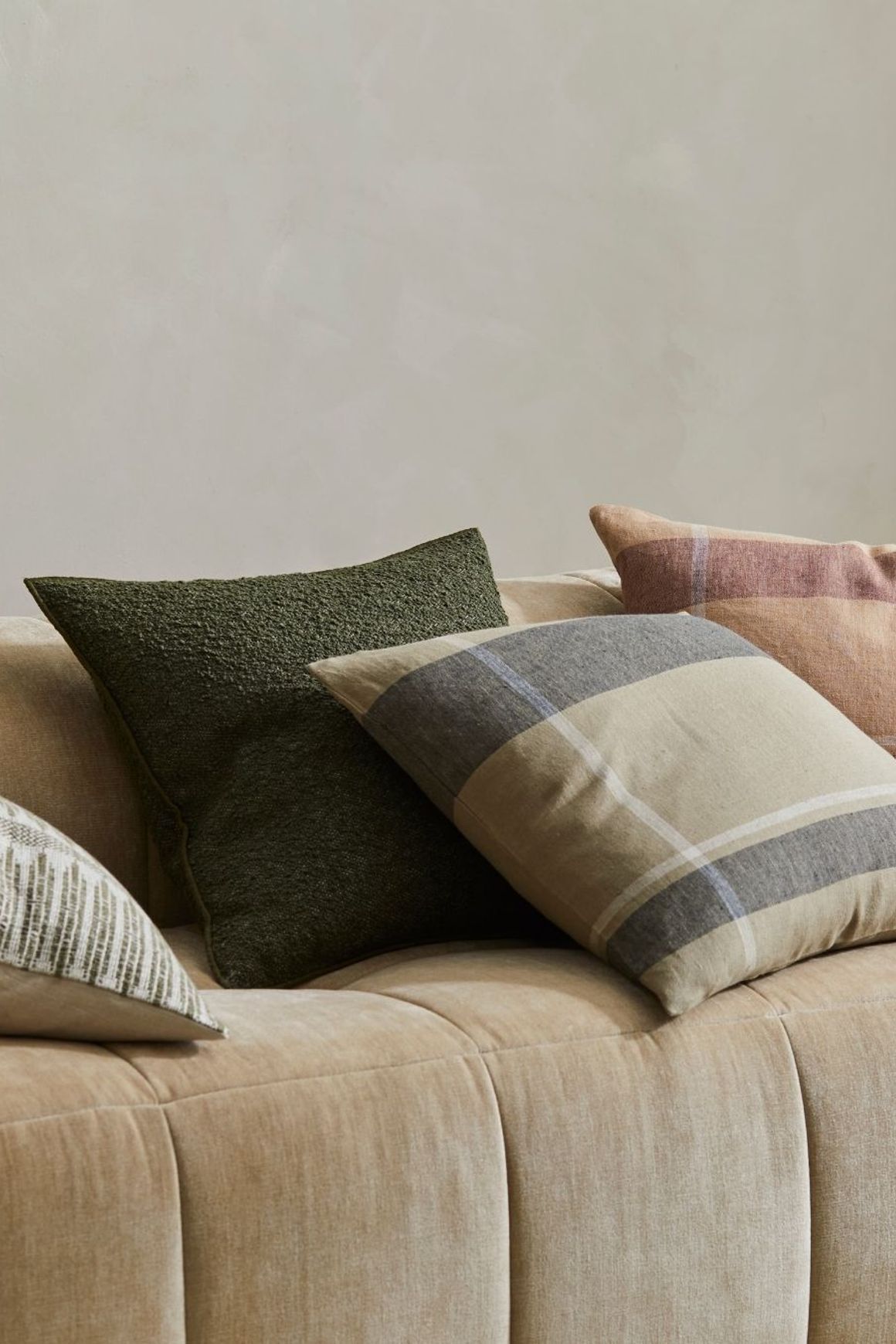 Weave Home Alberto Boucle Cushion - Olive | 50 x 50cm