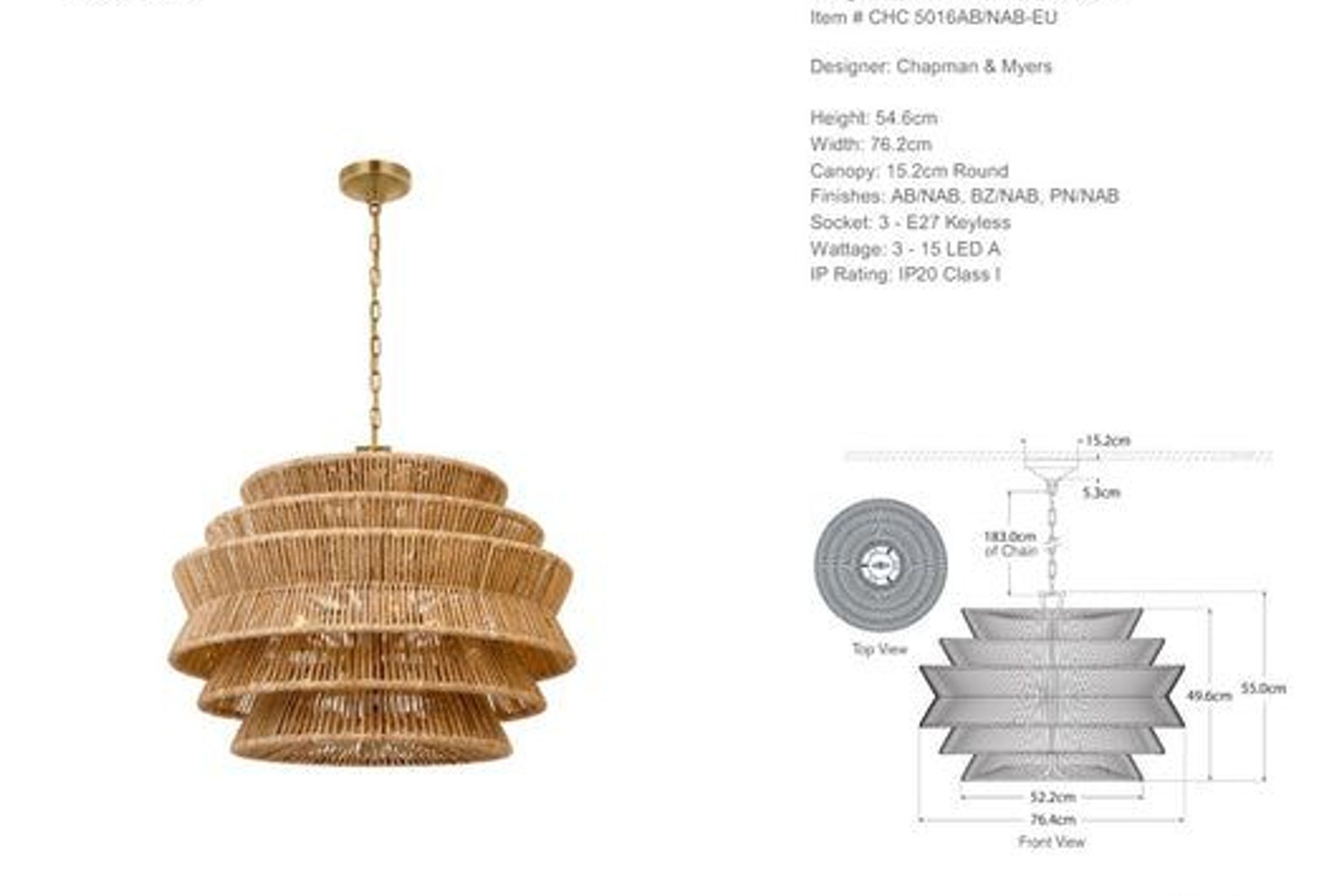 Visual Comfort Chapman & Myers Antigua Medium Drum Chandelier