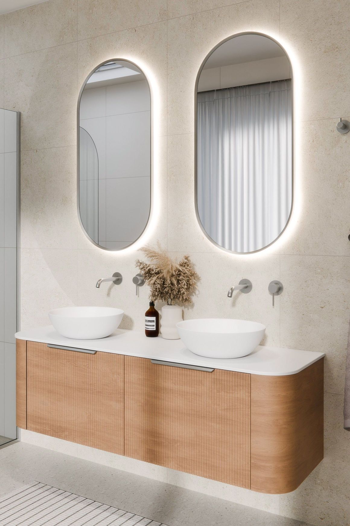 Aura Oval 500x1050 LED Mirror