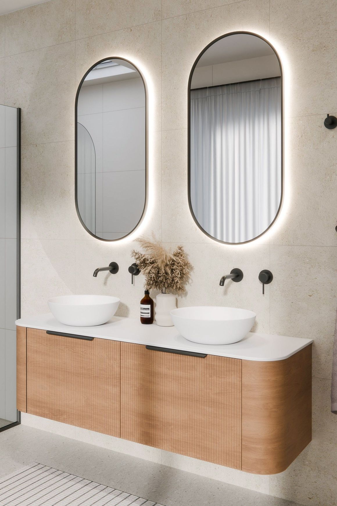 Aura Oval 500x1050 LED Mirror