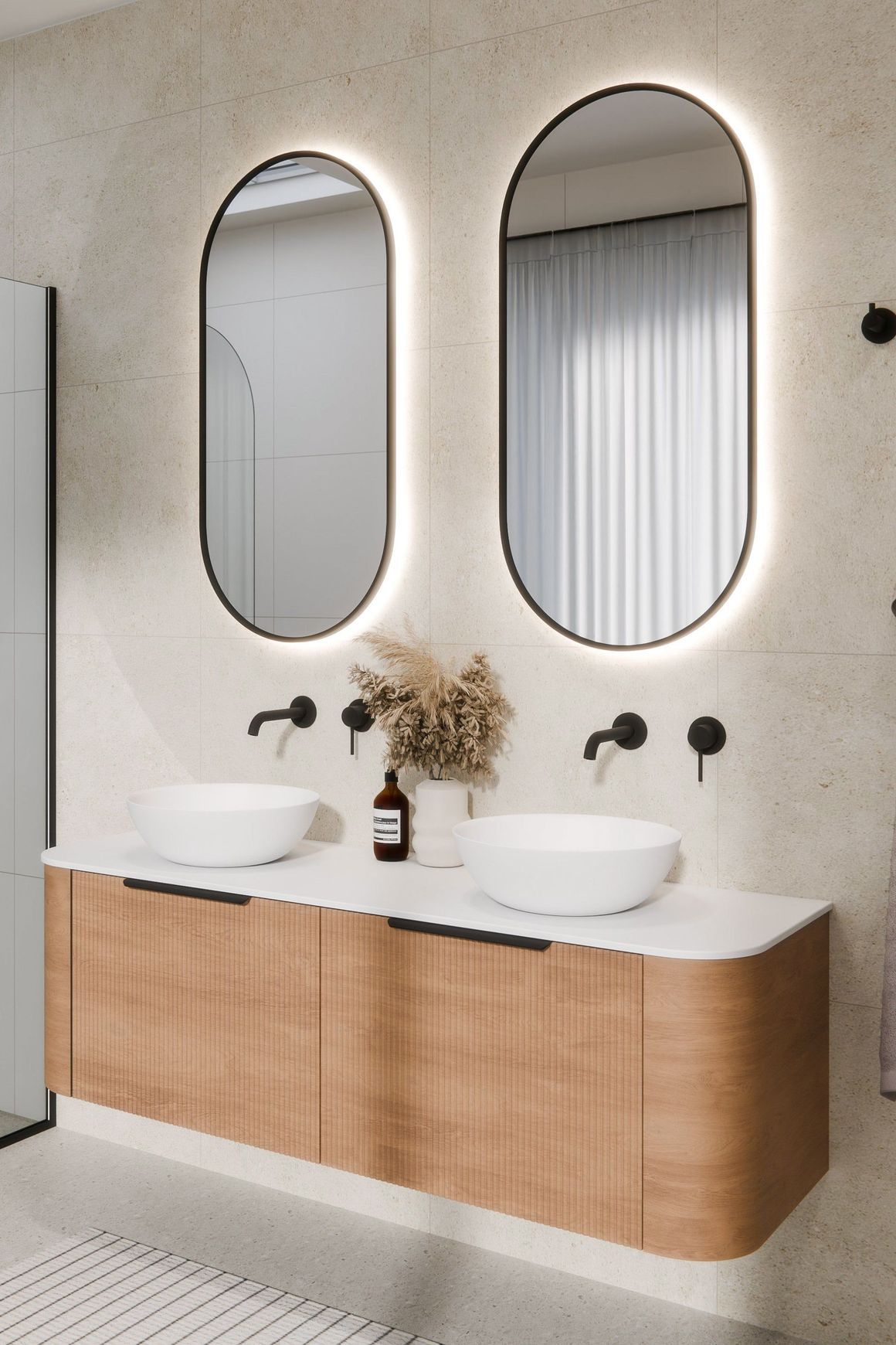 Aura Oval 500x1050 LED Mirror