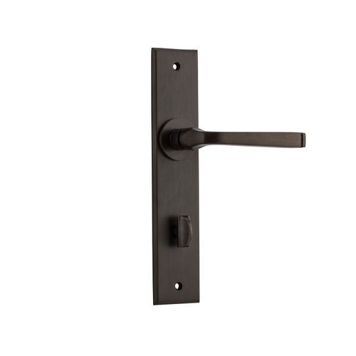 Iver Annecy Door Lever on Chamfered Backplate Privacy Bronzed Brass 10788P85 - Customise to your needs