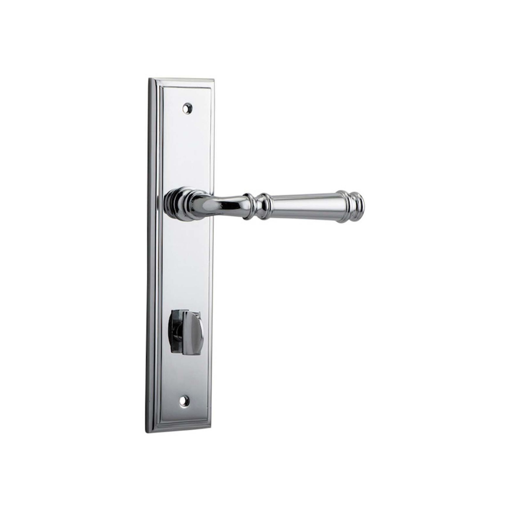 Iver Verona Door Lever on Stepped Backplate Privacy Chrome Plated 11742P85 - Customise to your needs