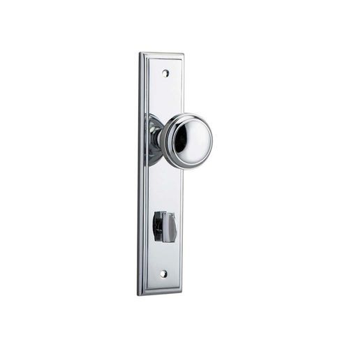 Iver Paddington Door Knob Stepped Backplate Privacy Chrome Plated 11838P85 - Customise to your needs