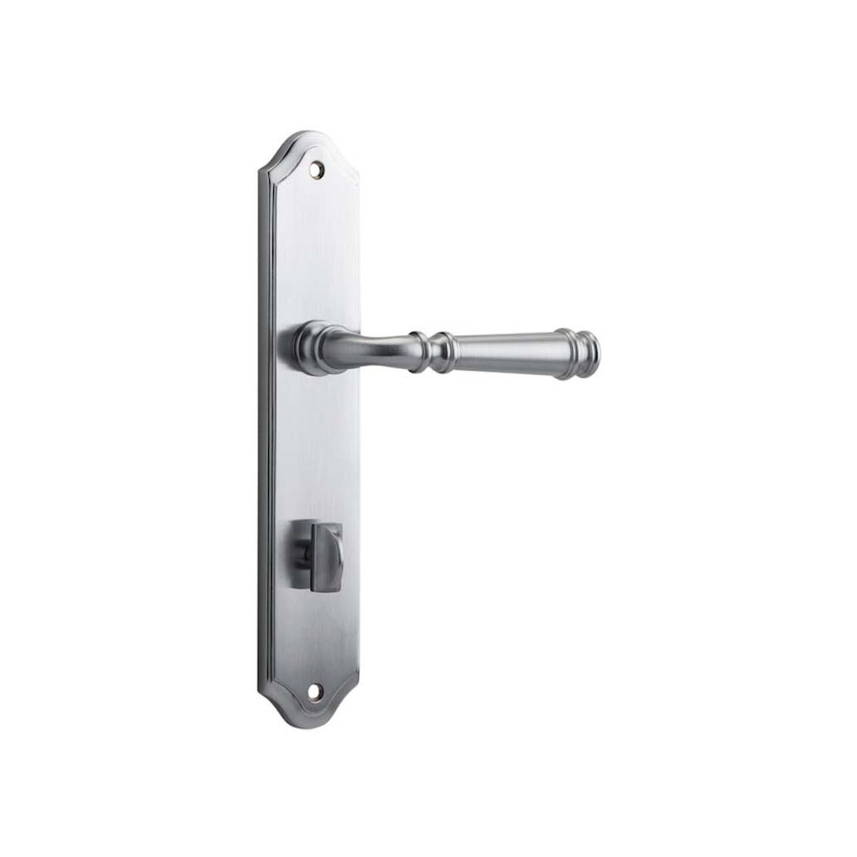 Iver Verona Door Lever on Shouldered Backplate Privacy Brushed Chrome 12218P85 - Customise to your need