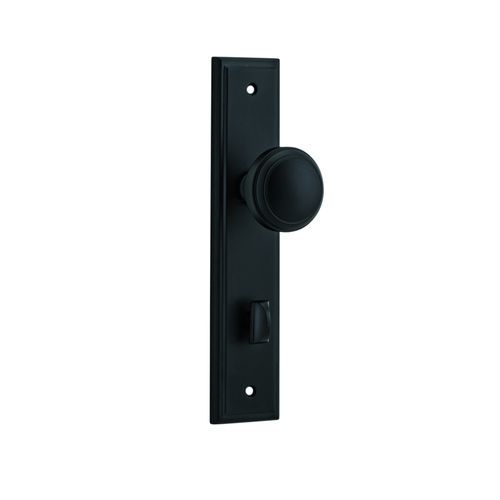 Iver Paddington Door Knob Stepped Backplate Privacy Matt Black 12838P85 - Customise to your needs