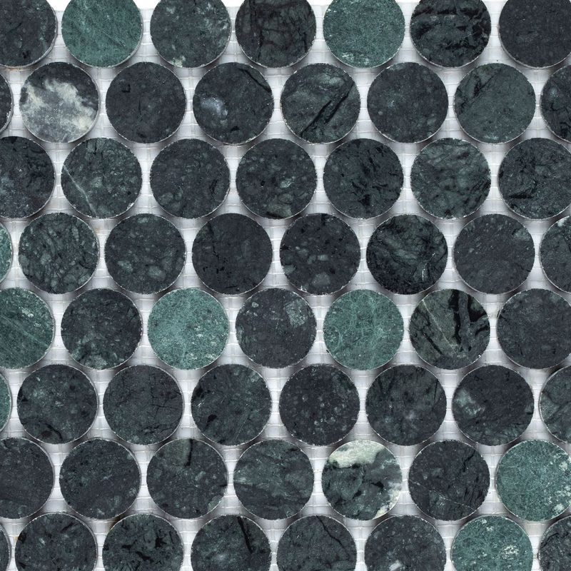 Verde Honed Round Mosaics