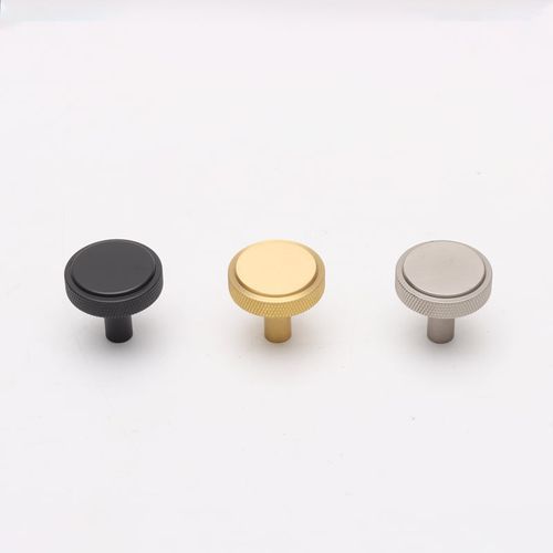 Round Knurled Solid Brass  Drawer Knobs