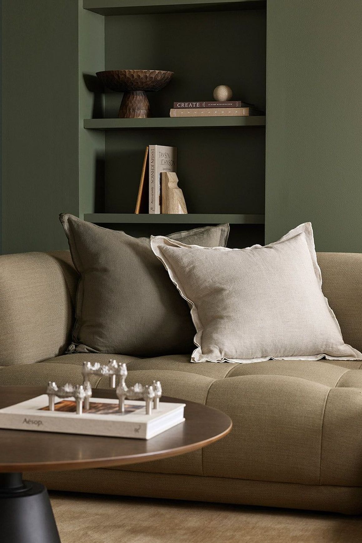 Baya Linden Cushion - Olive
