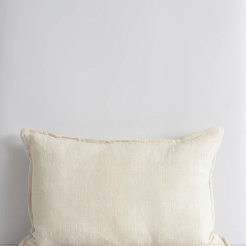Baya Arcadia Handwoven Linen Cushion - Almond | Lumbar
