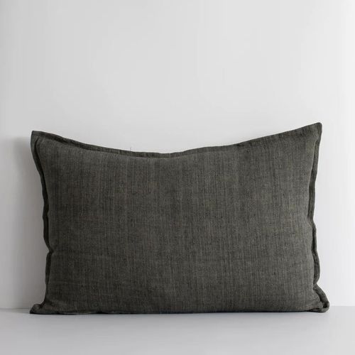 Baya Arcadia Handwoven Linen Cushion - Nori | Lumbar