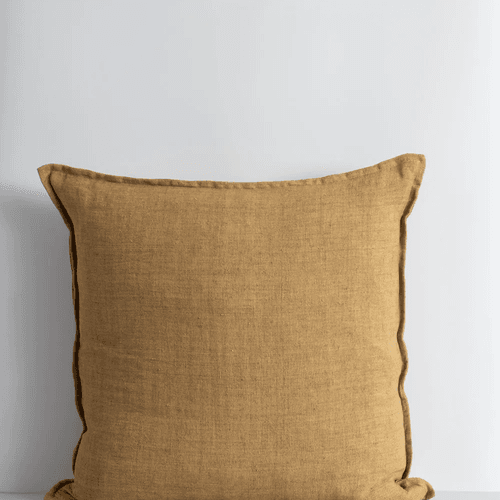 Baya Cassia Handwoven 100% Linen Cushion - Cumin | Square