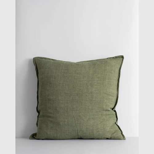 Baya Cassia Handwoven 100% Linen Cushion - Moss | Square