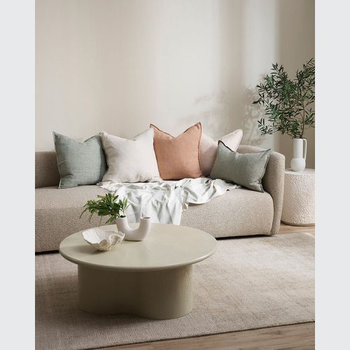 Baya Cassia Handwoven 100% Linen Cushion - Sage | Square