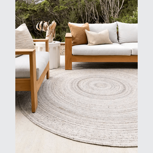 Baya Palm Cove Round Rug - Sand | Indoor or Outdoor