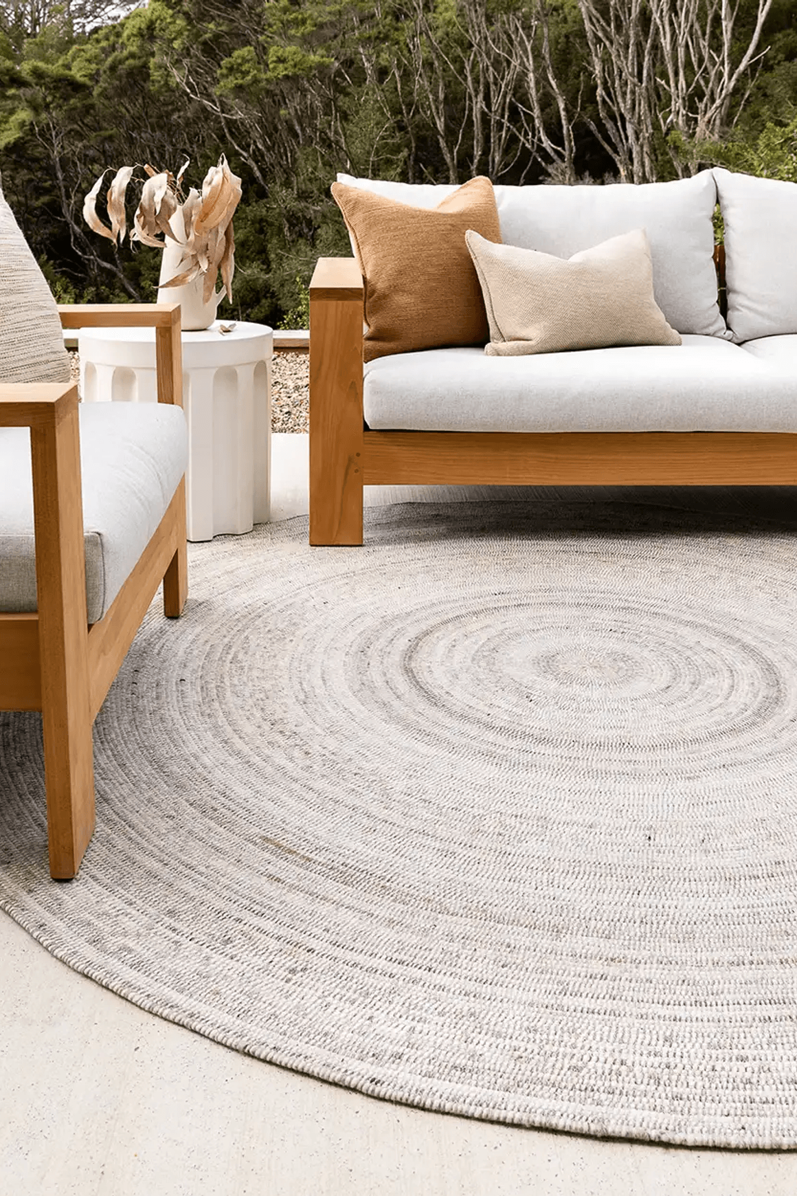Baya Palm Cove Round Rug - Sand | Indoor or Outdoor