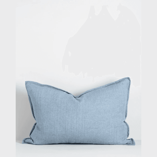 Baya Arcadia Handwoven Linen Cushion - Chambray | Lumbar