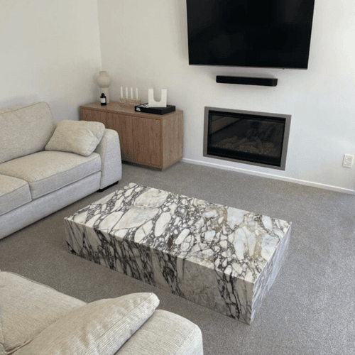 Block Coffee Table - Viola Calacatta Marble - Large | Natural Stone Co.