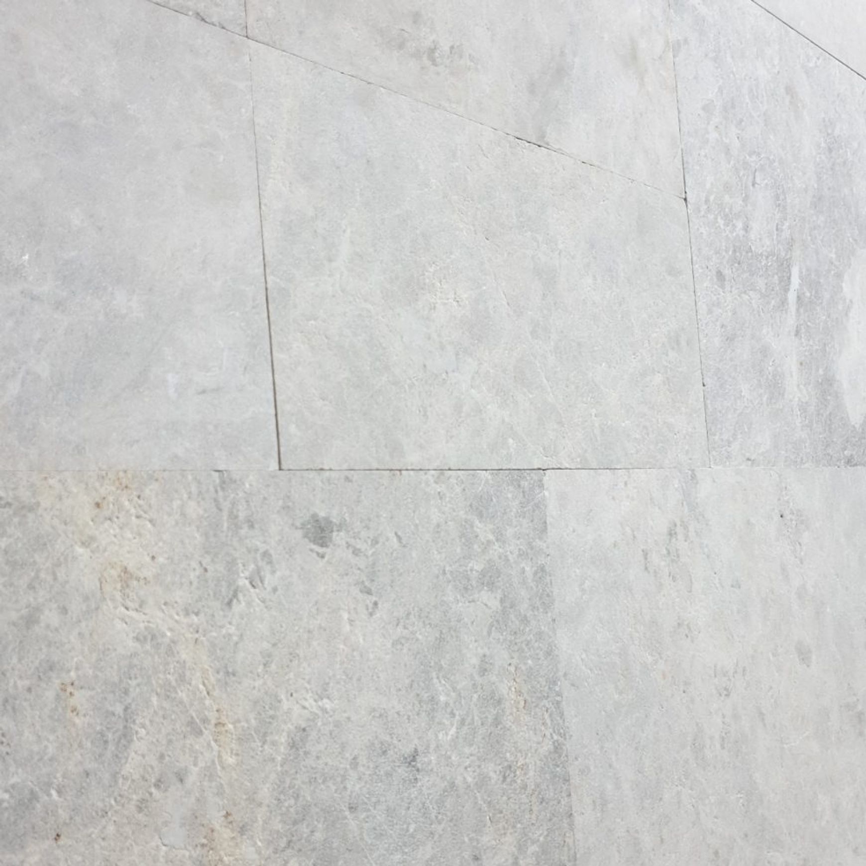 15mm Bodrum Blue Sandblasted Marble French Pattern Tiles  - Tumbled