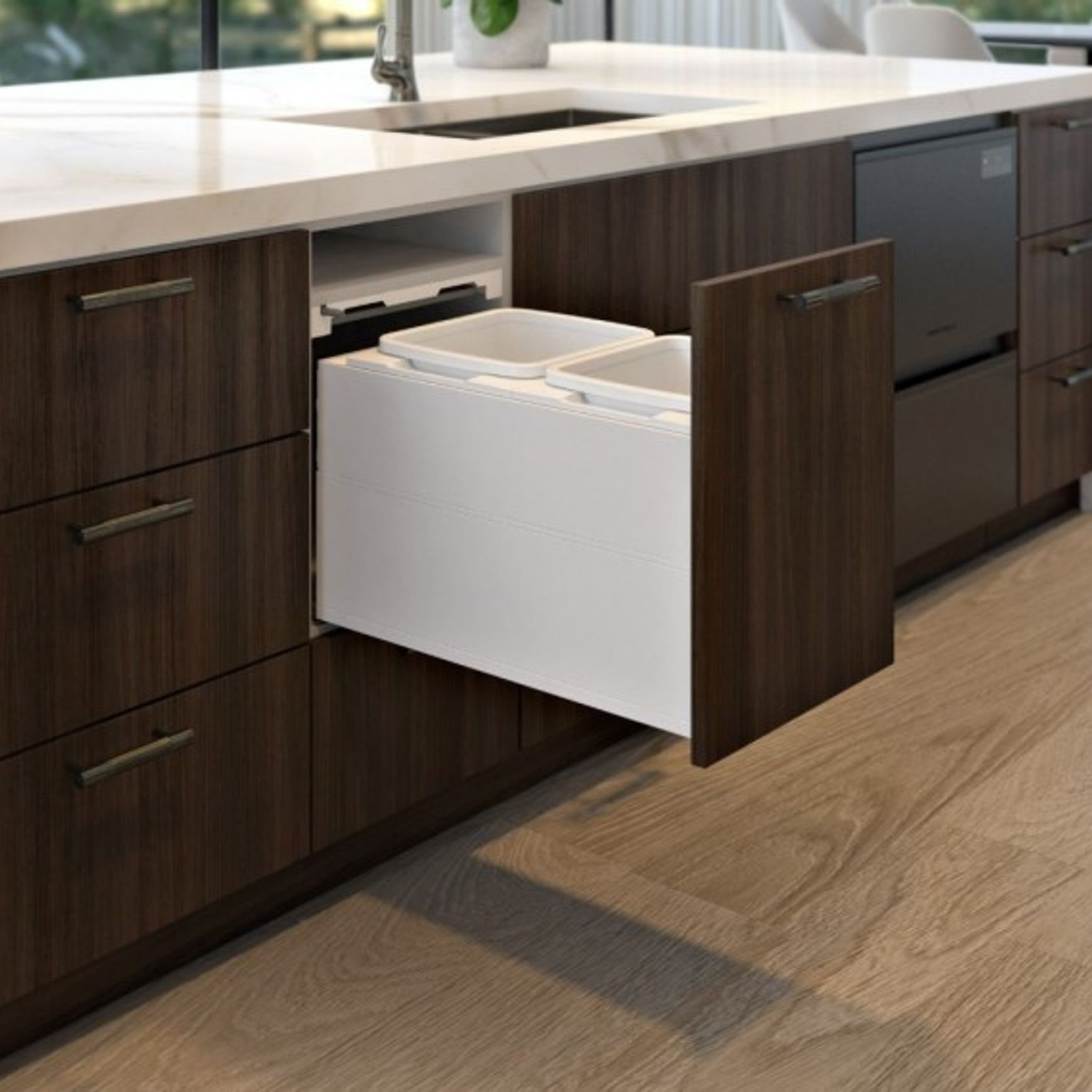 Concelo entro 2x15L for Blum LEGRABOX 400mm Silk White